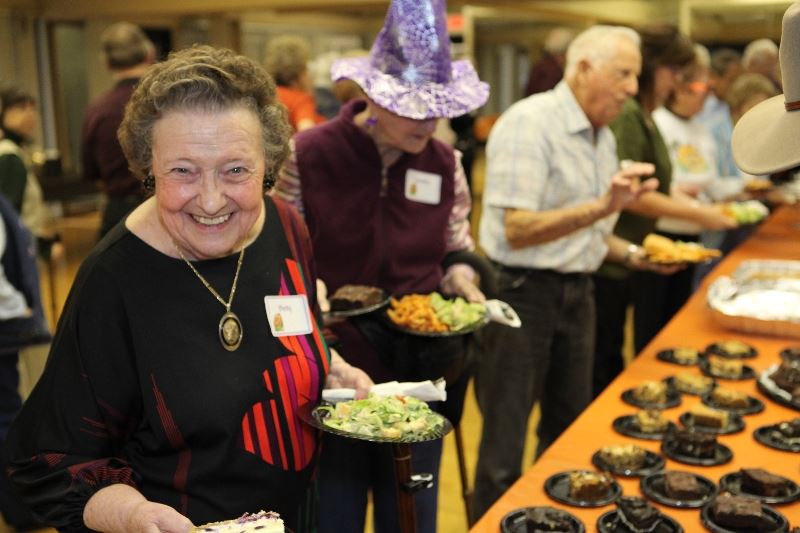 Seniors Getting Plates