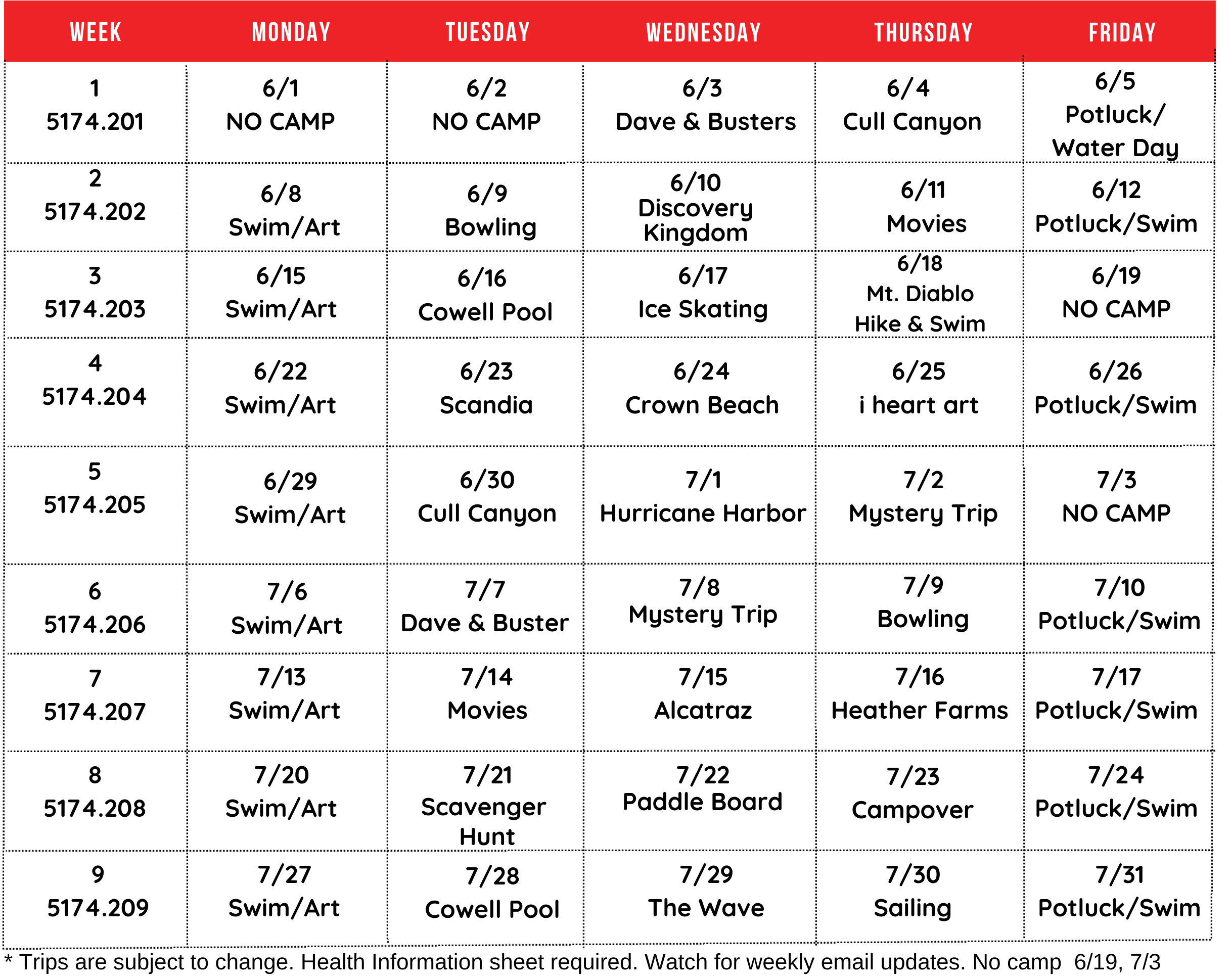 Teen XTreme 26 Trip Grid